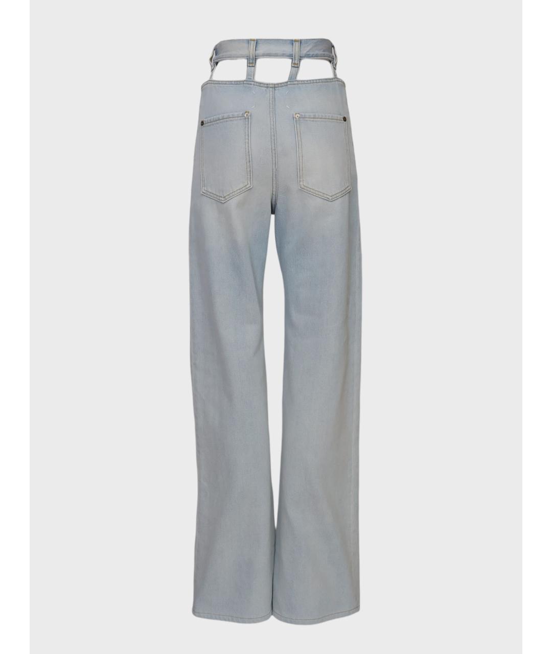 MAISON MARGIELA Голубые хлопковые прямые джинсы, фото 2