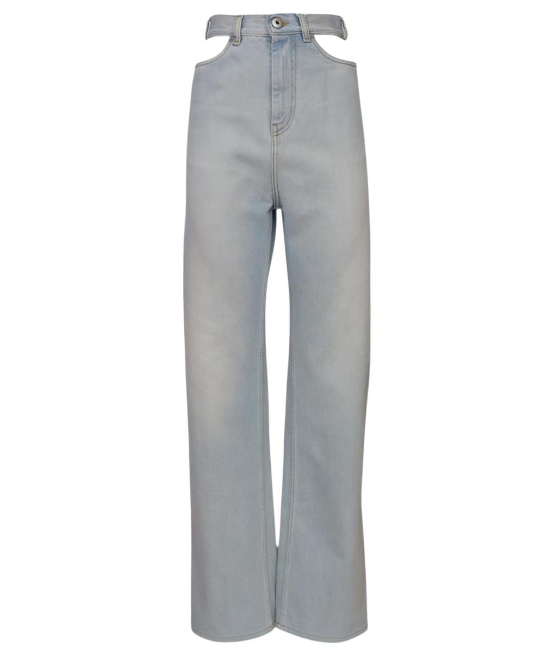 MAISON MARGIELA Голубые хлопковые прямые джинсы, фото 1