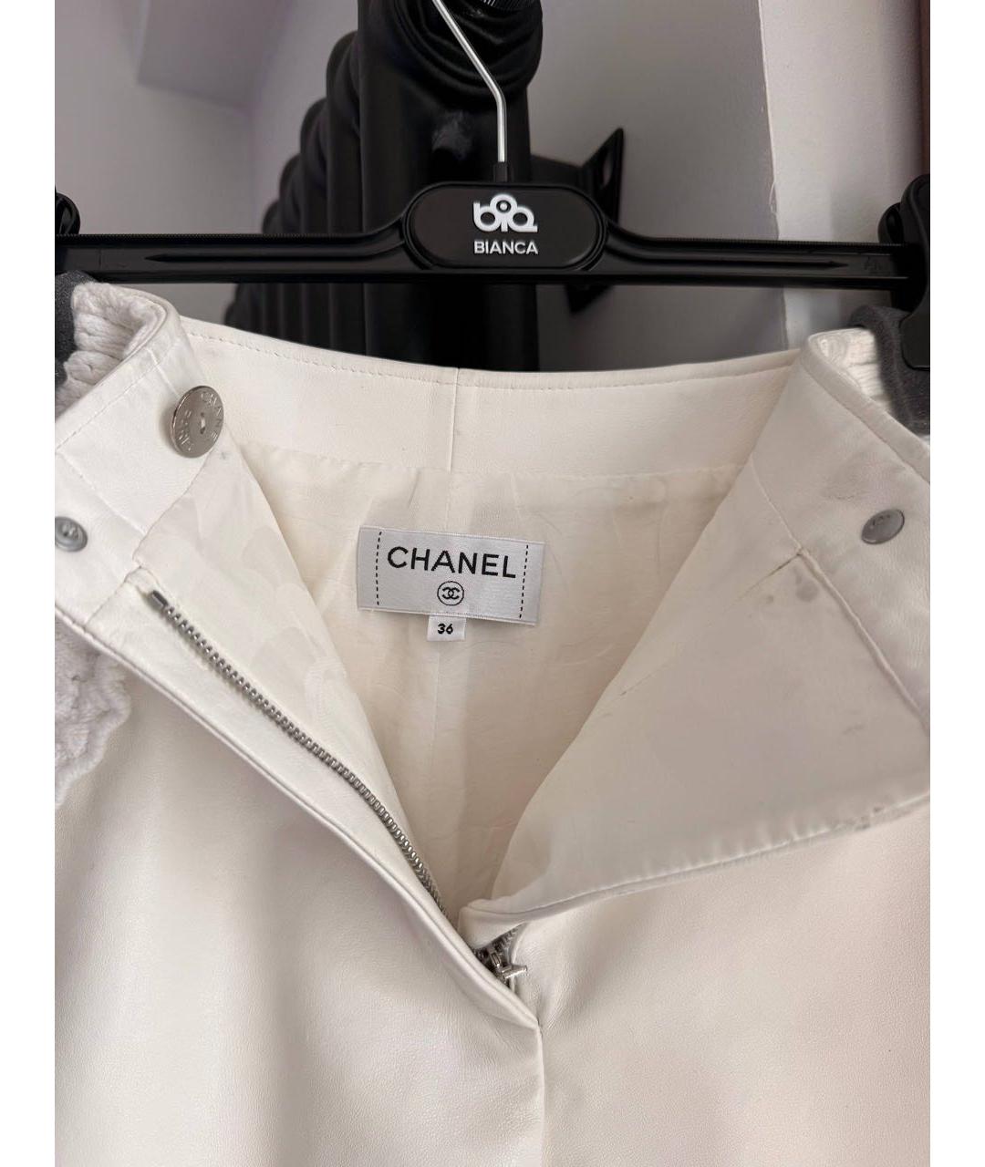 CHANEL Белые кожаные шорты, фото 3