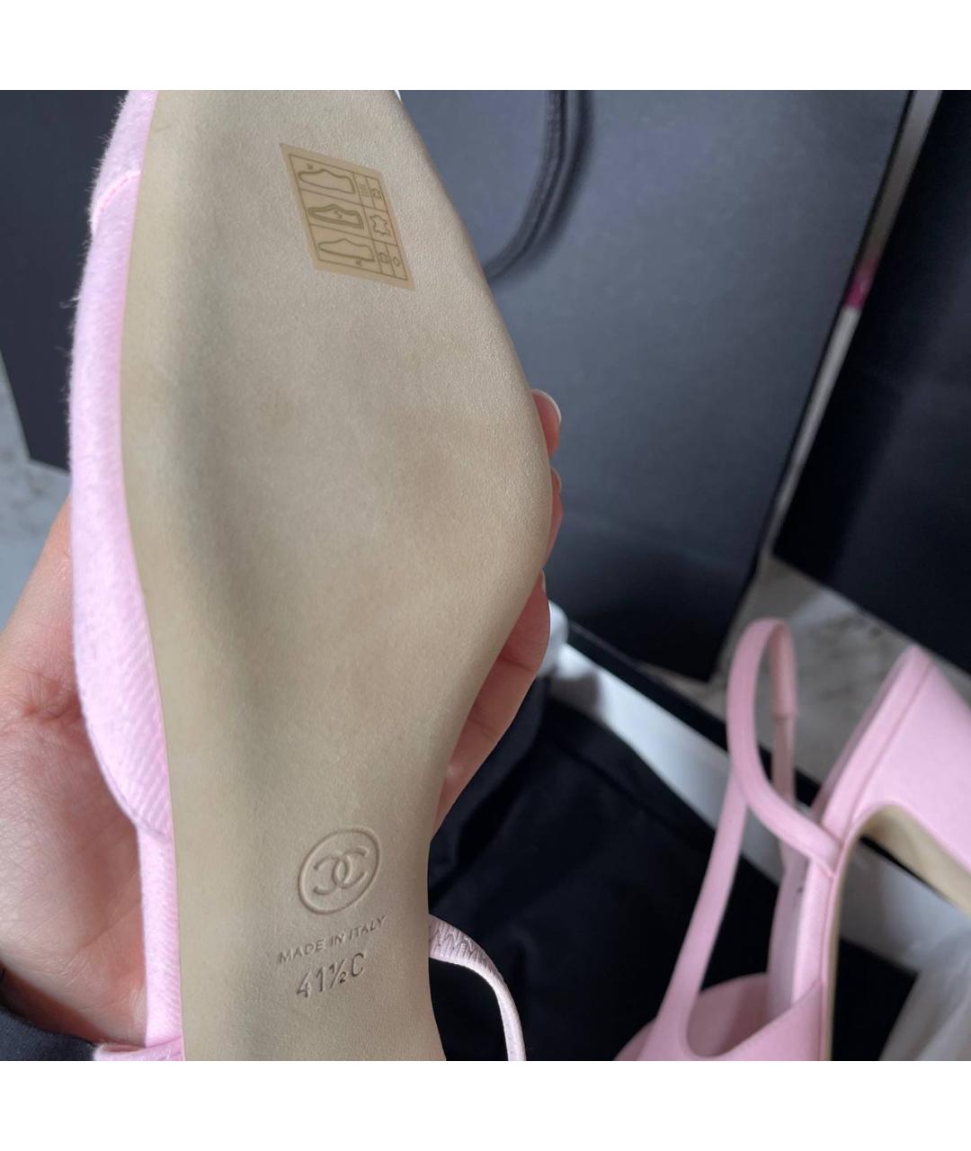 CHANEL Розовые лодочки на низком каблуке, фото 3