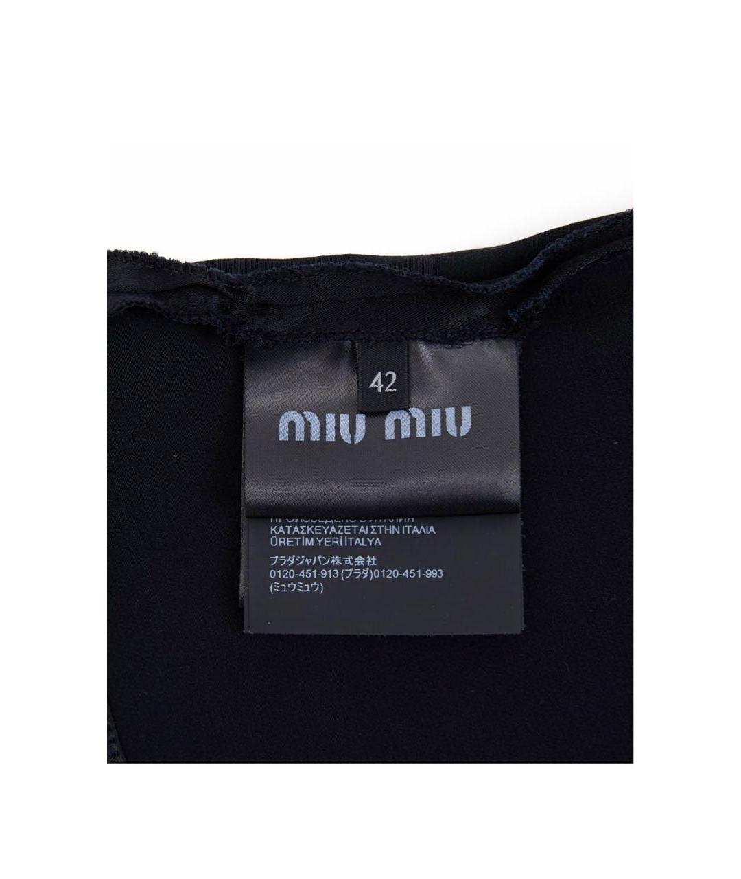 MIU MIU Черная вискозная майка, фото 4
