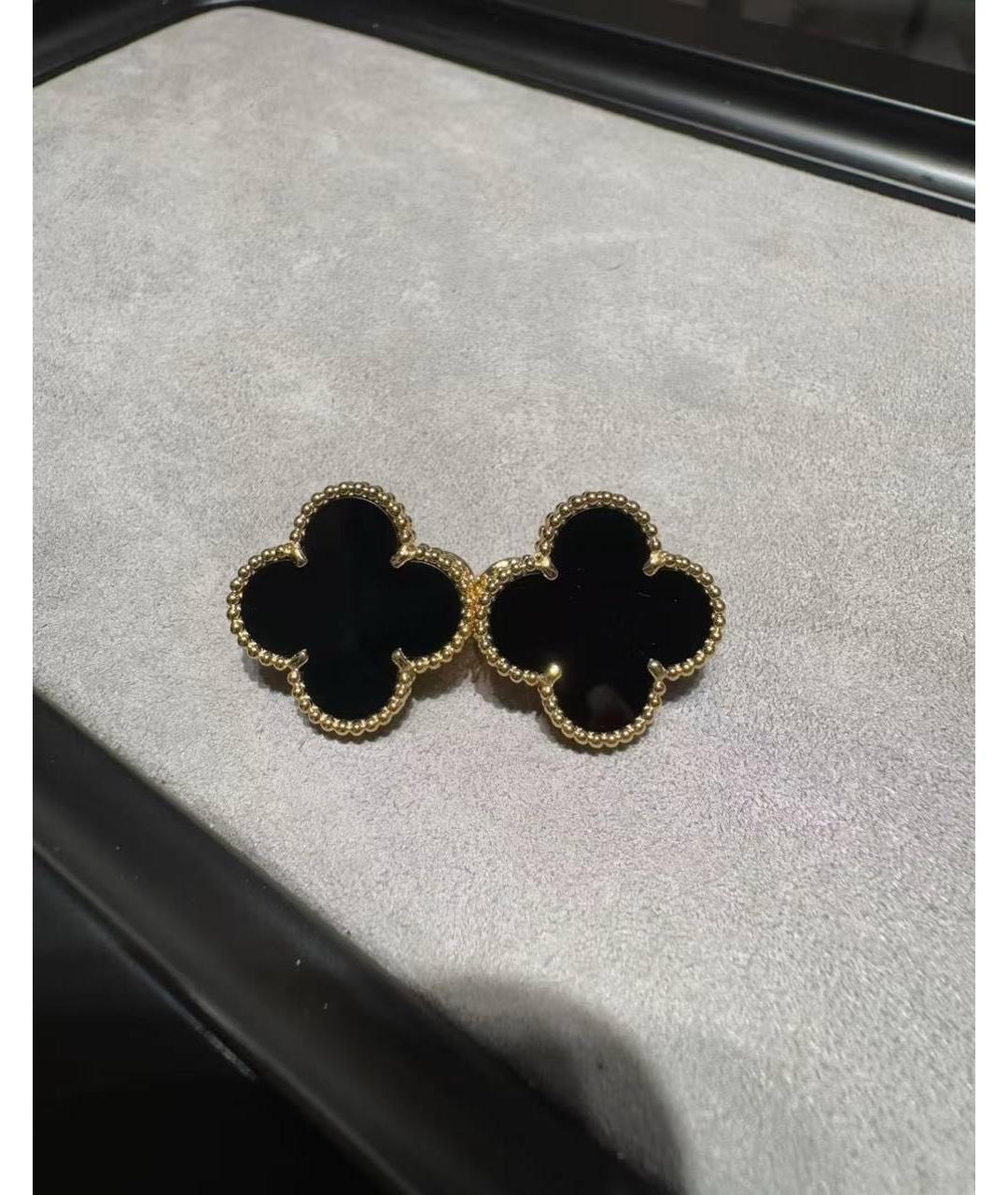 VAN CLEEF & ARPELS Черные серьги из желтого золота, фото 2
