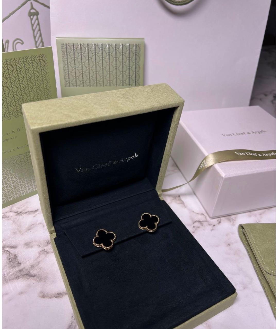 VAN CLEEF & ARPELS Черные серьги из желтого золота, фото 4