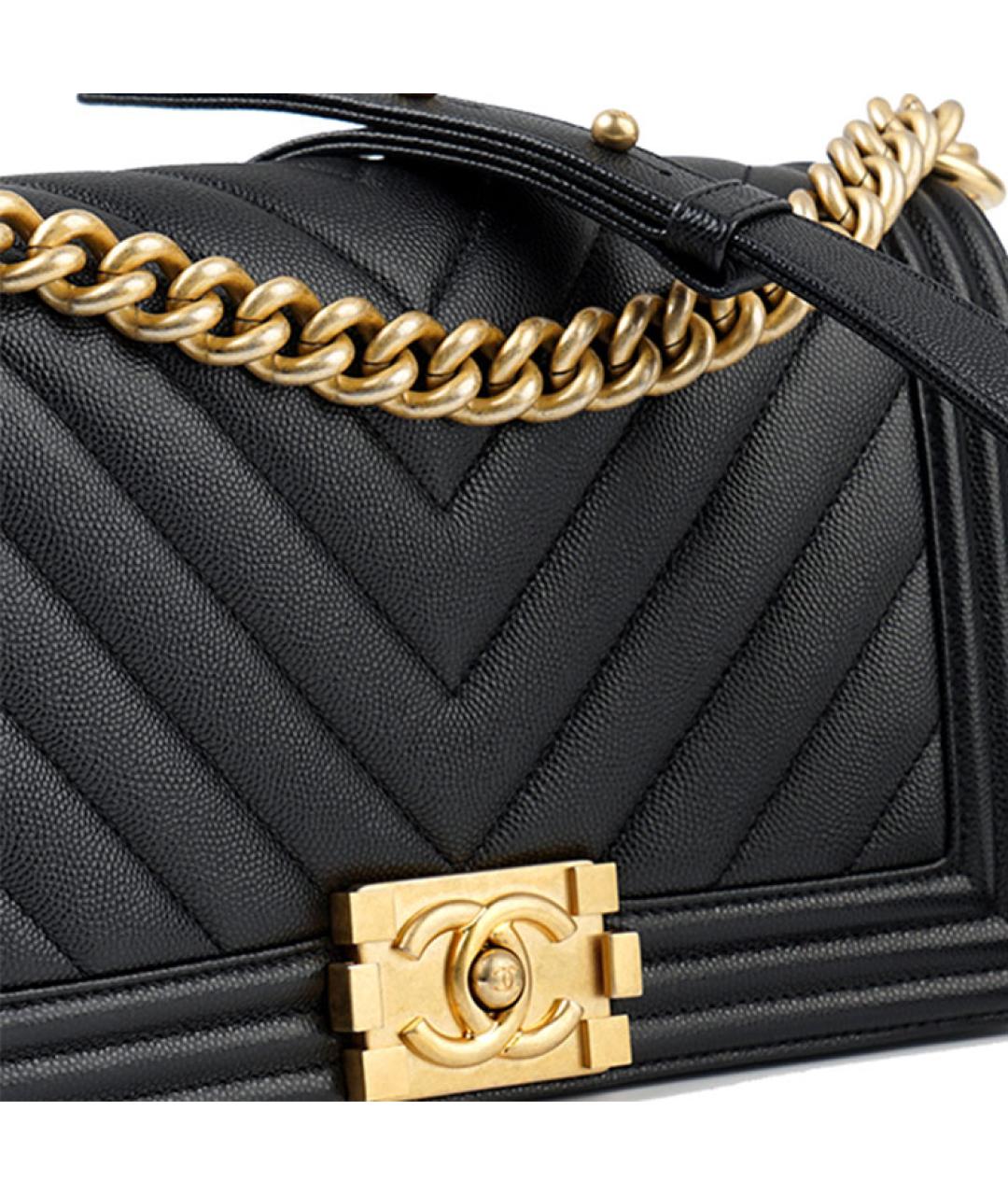 CHANEL Черная кожаная сумка через плечо, фото 4