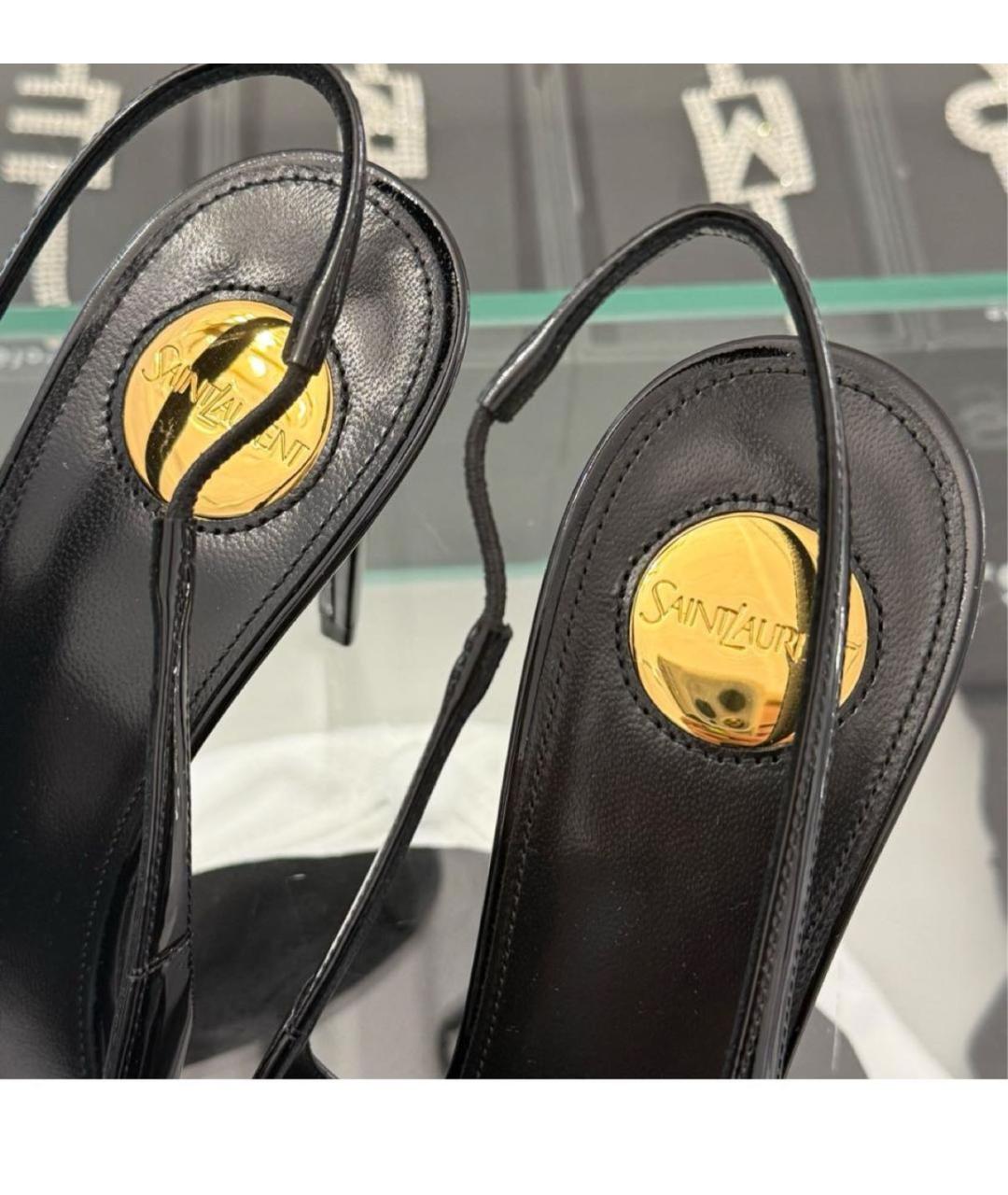 SAINT LAURENT Черные туфли из лакированной кожи, фото 3