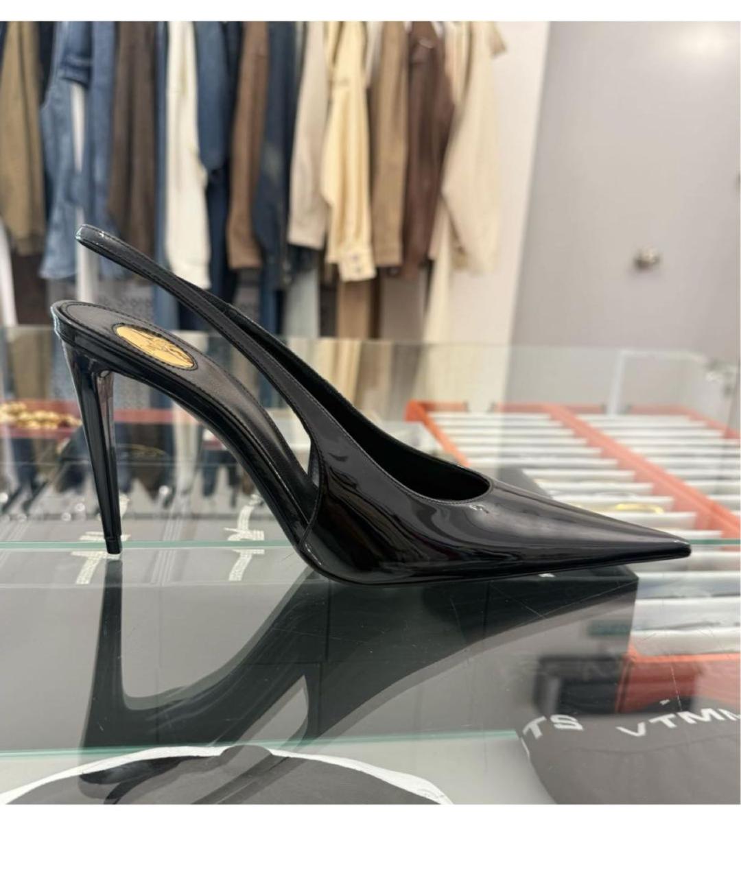 SAINT LAURENT Черные туфли из лакированной кожи, фото 7