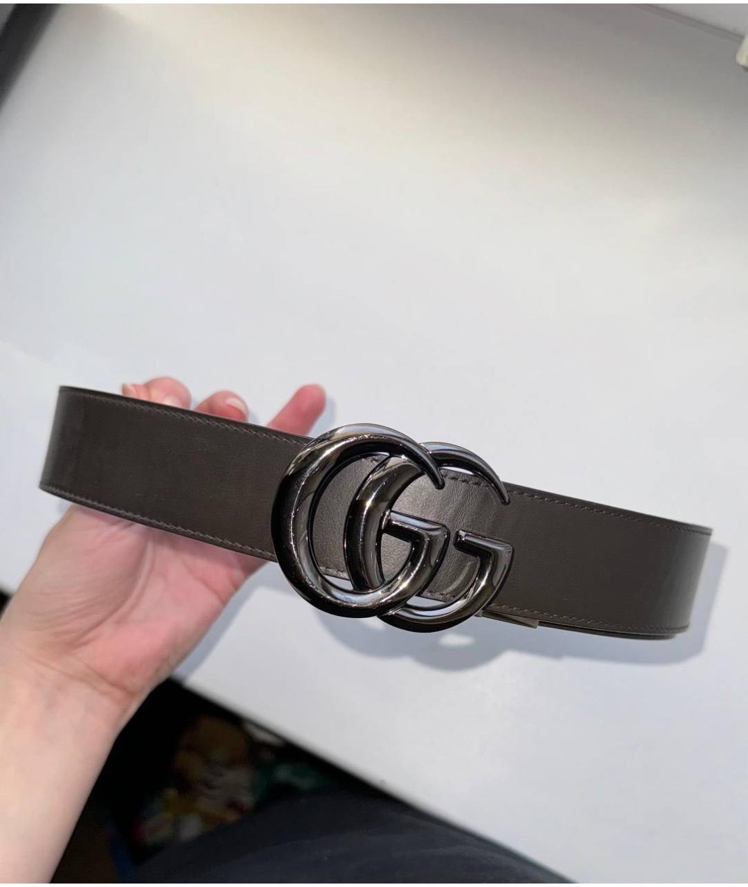 GUCCI Черный кожаный ремень, фото 4