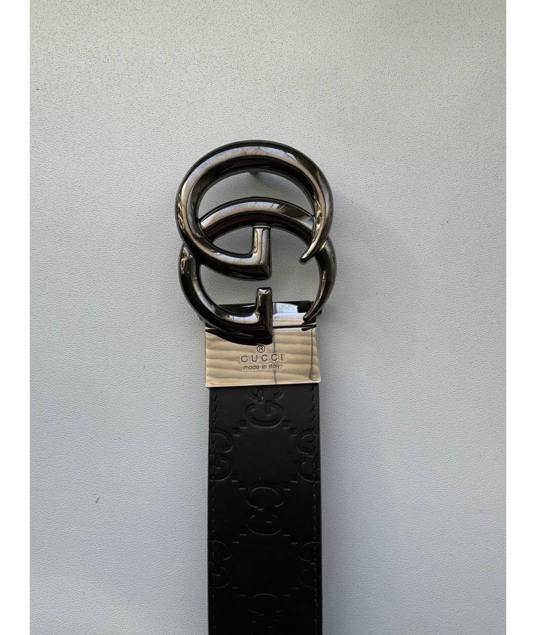 GUCCI Черный кожаный ремень, фото 2