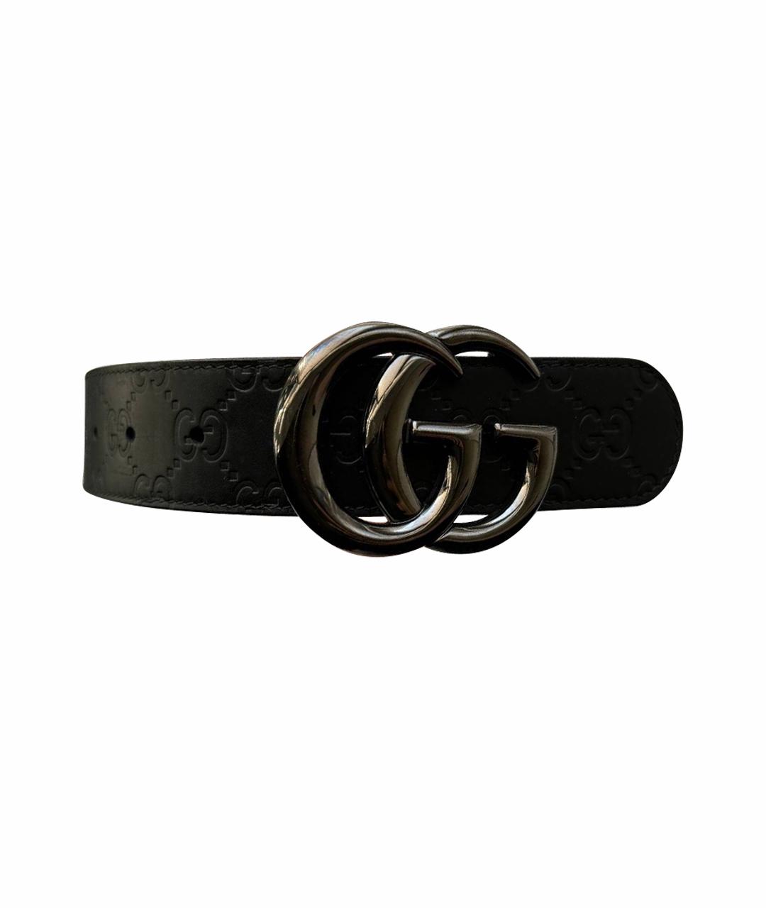 GUCCI Черный кожаный ремень, фото 1