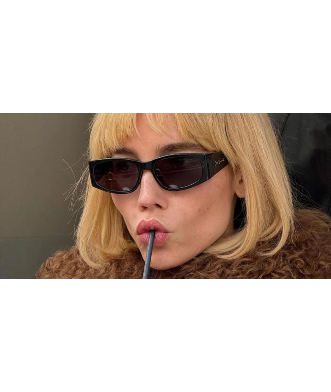 SAINT LAURENT Черные пластиковые солнцезащитные очки, фото 6