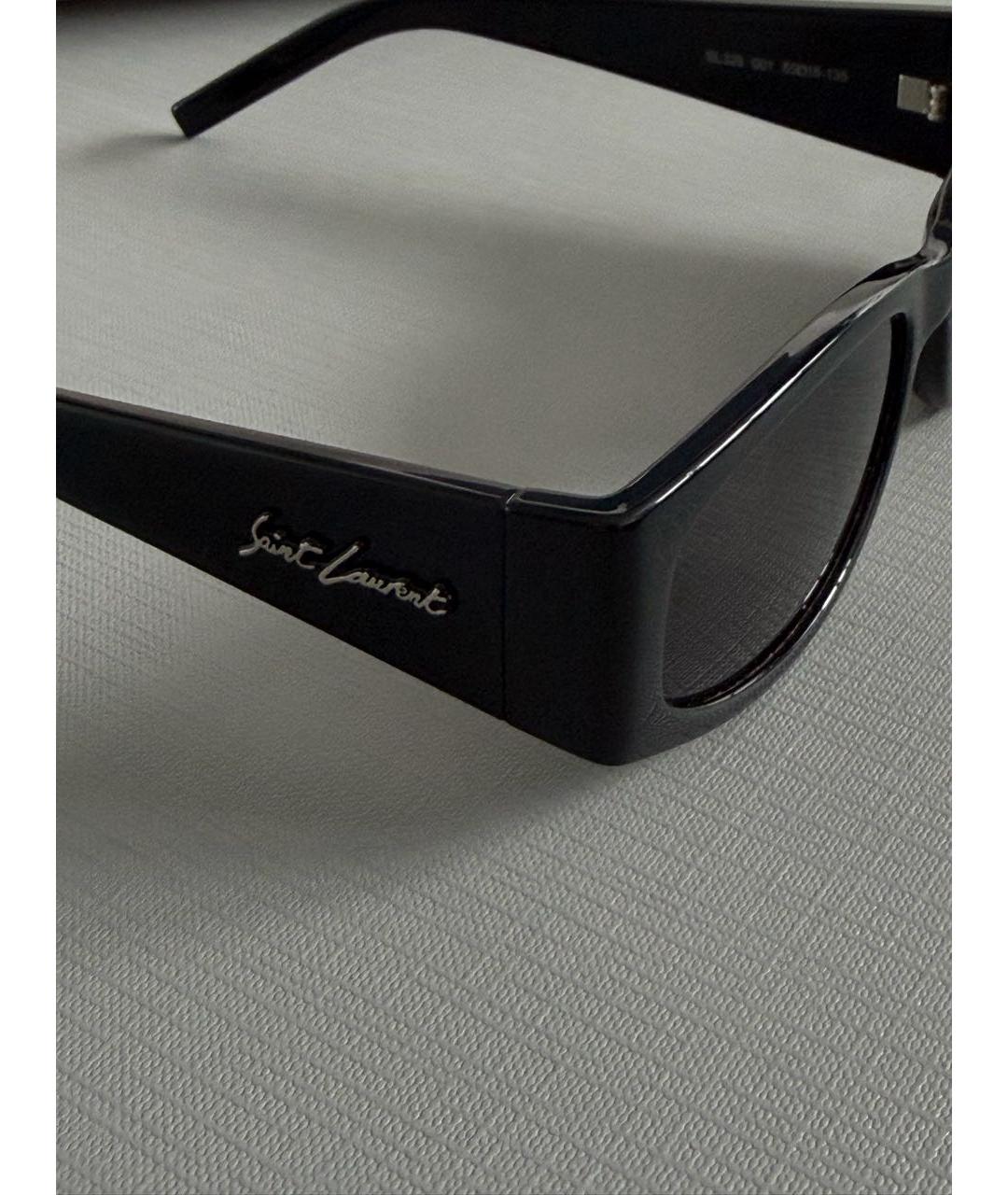 SAINT LAURENT Черные пластиковые солнцезащитные очки, фото 3