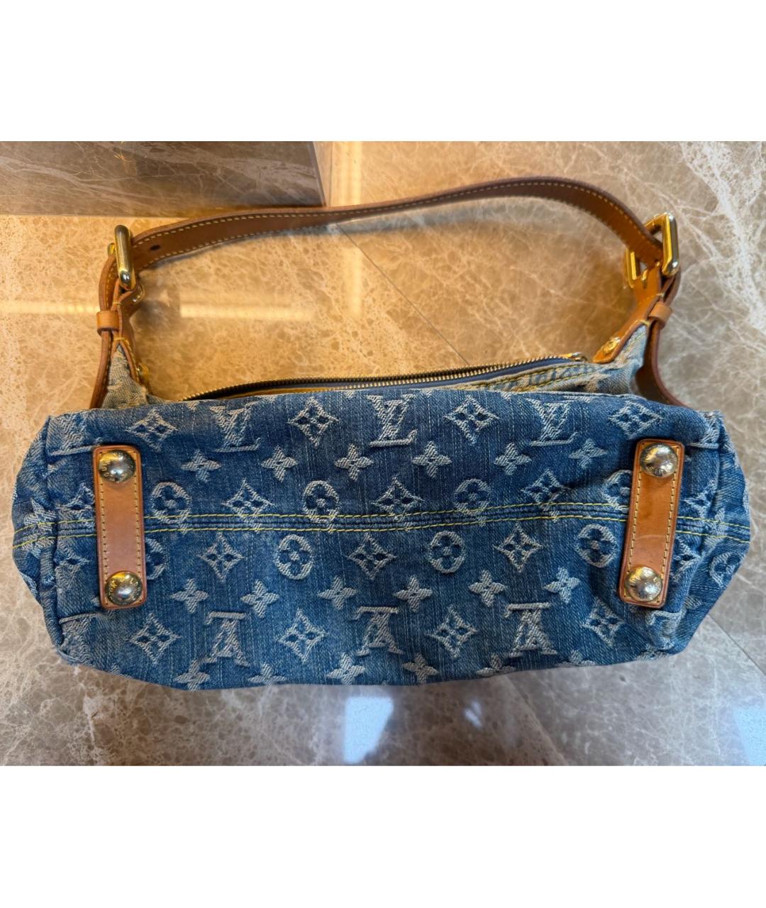 LOUIS VUITTON Голубая деним сумка через плечо, фото 3
