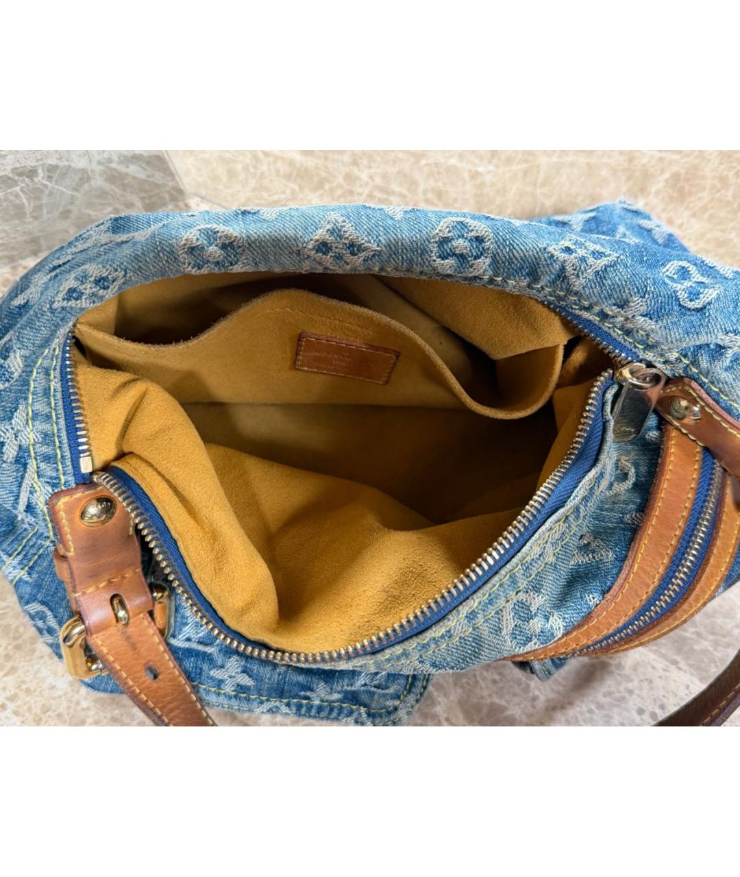 LOUIS VUITTON Голубая деним сумка через плечо, фото 5