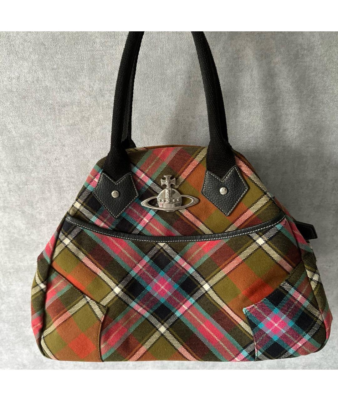 VIVIENNE WESTWOOD Мульти тканевая сумка с короткими ручками, фото 8