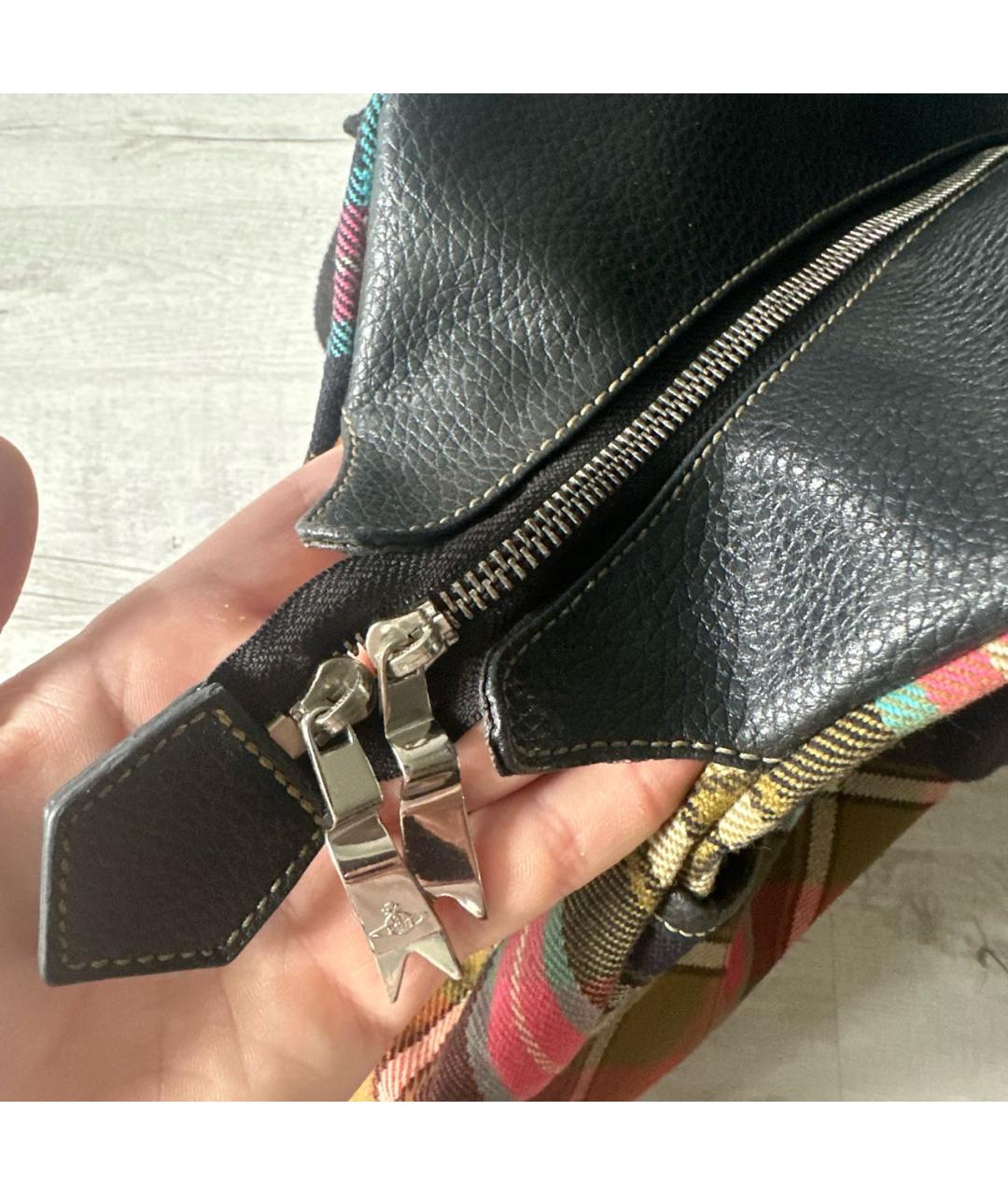 VIVIENNE WESTWOOD Мульти тканевая сумка с короткими ручками, фото 5