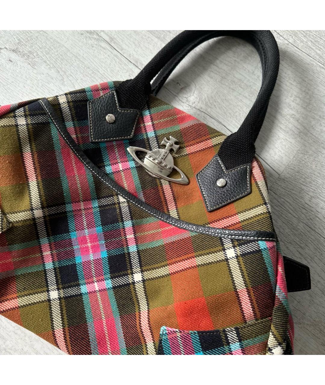 VIVIENNE WESTWOOD Мульти тканевая сумка с короткими ручками, фото 3