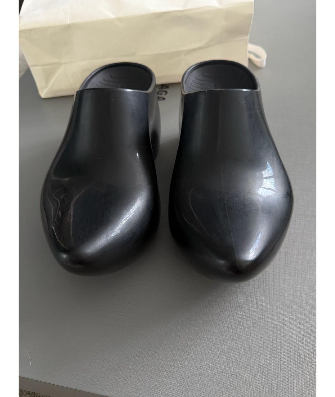 BALENCIAGA Черные резиновые сабо, фото 2