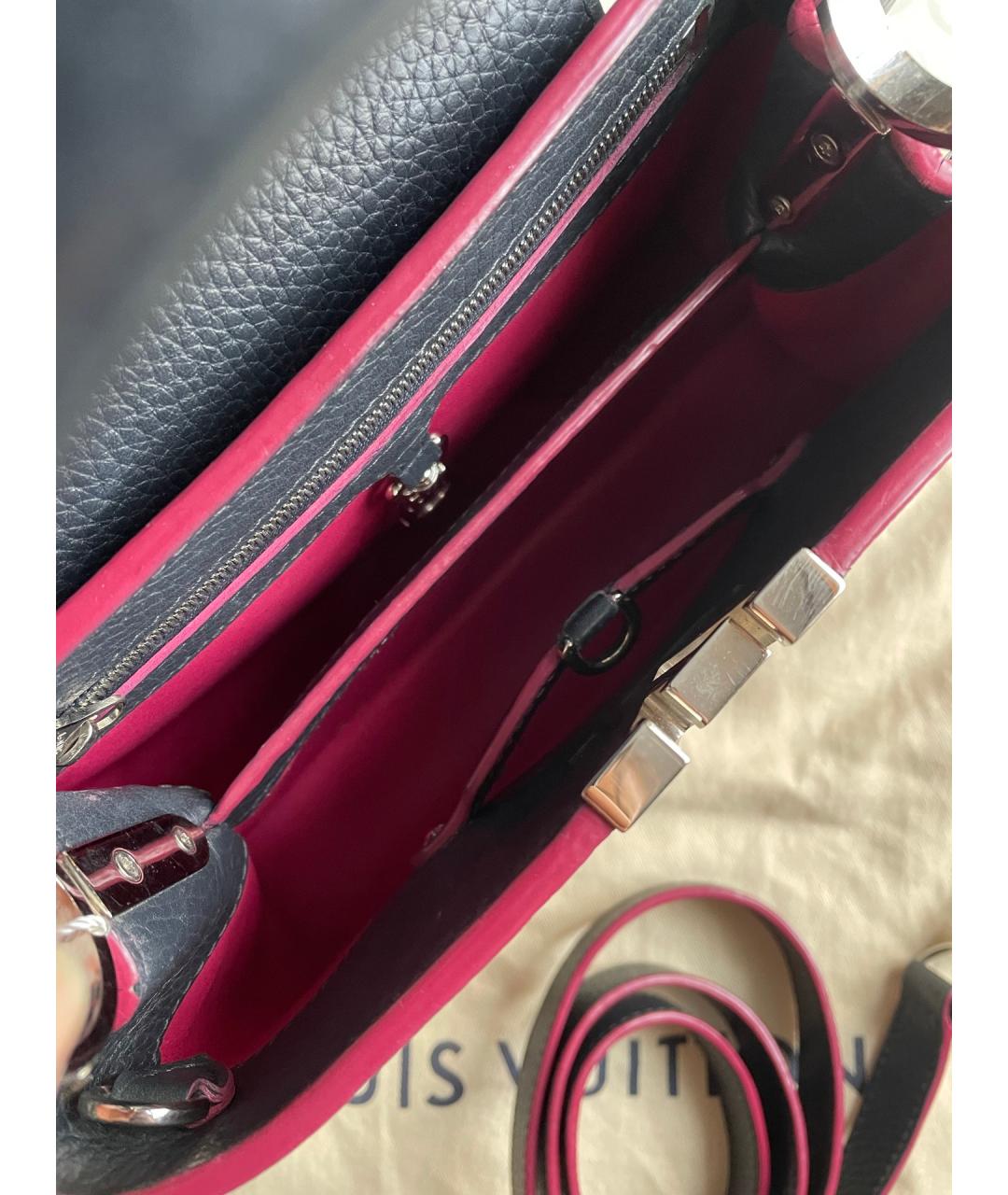 LOUIS VUITTON Черная кожаная сумка тоут, фото 6