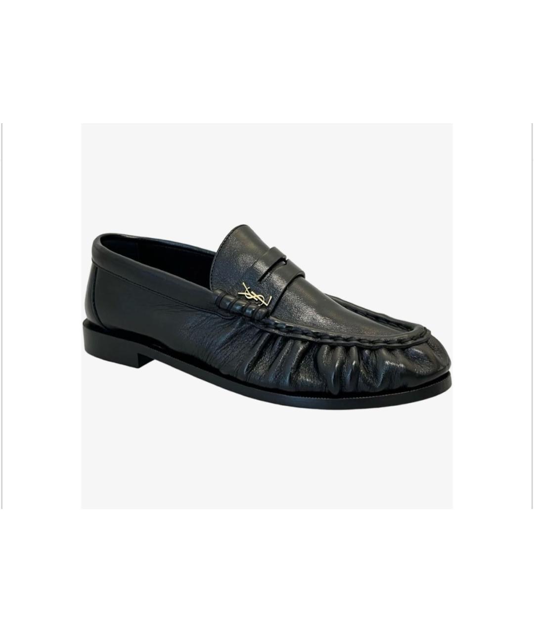 SAINT LAURENT Черные кожаные лоферы, фото 6