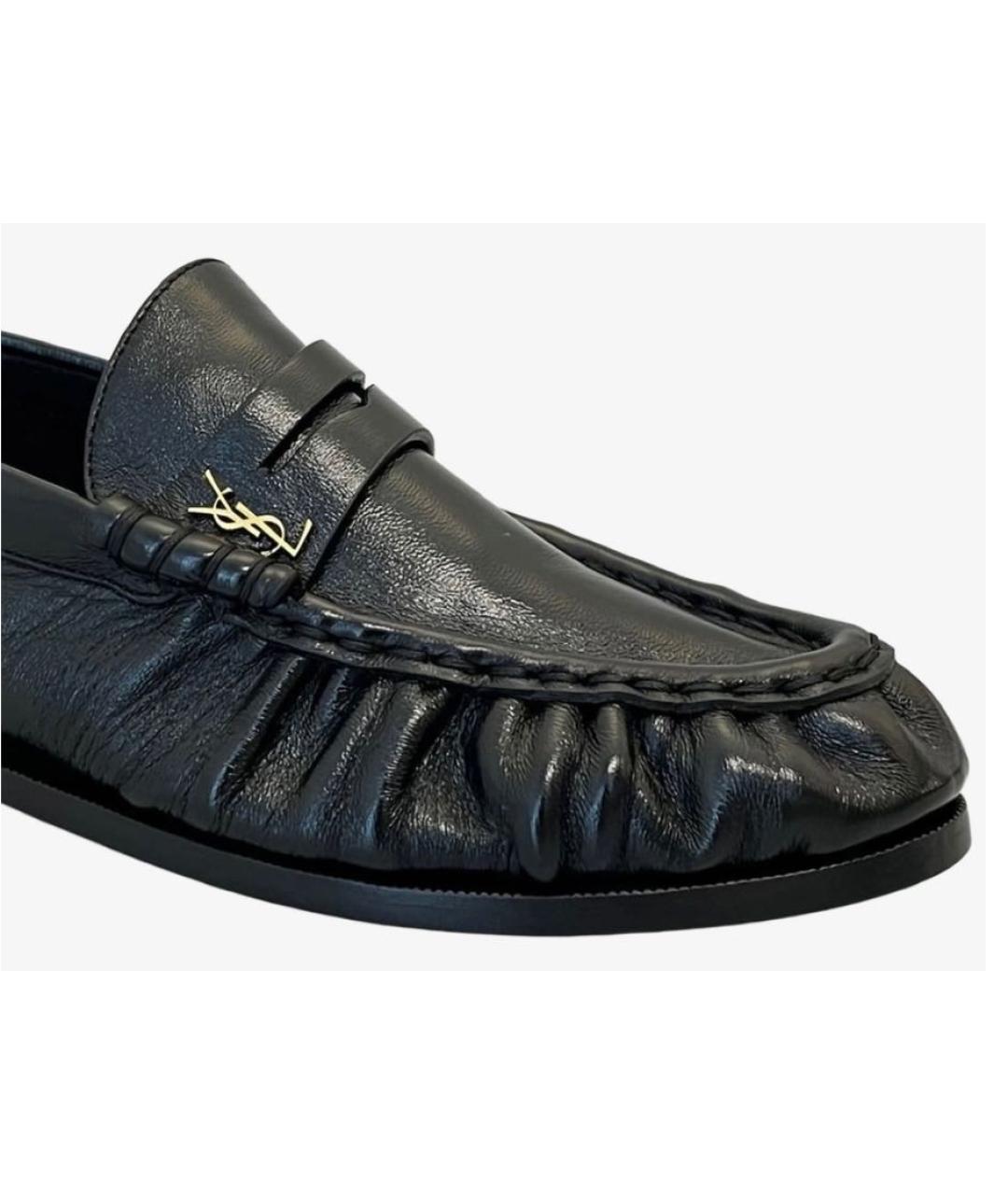 SAINT LAURENT Черные кожаные лоферы, фото 3