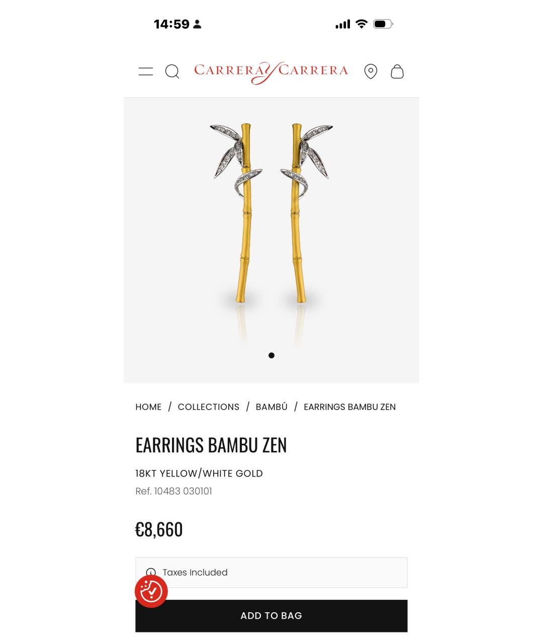 CARRERA Y CARRERA Золотой комплект из желтого золота, фото 6