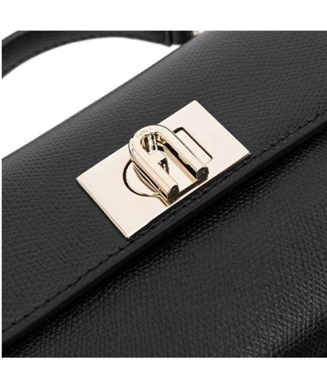 FURLA Черная кожаная сумка через плечо, фото 3