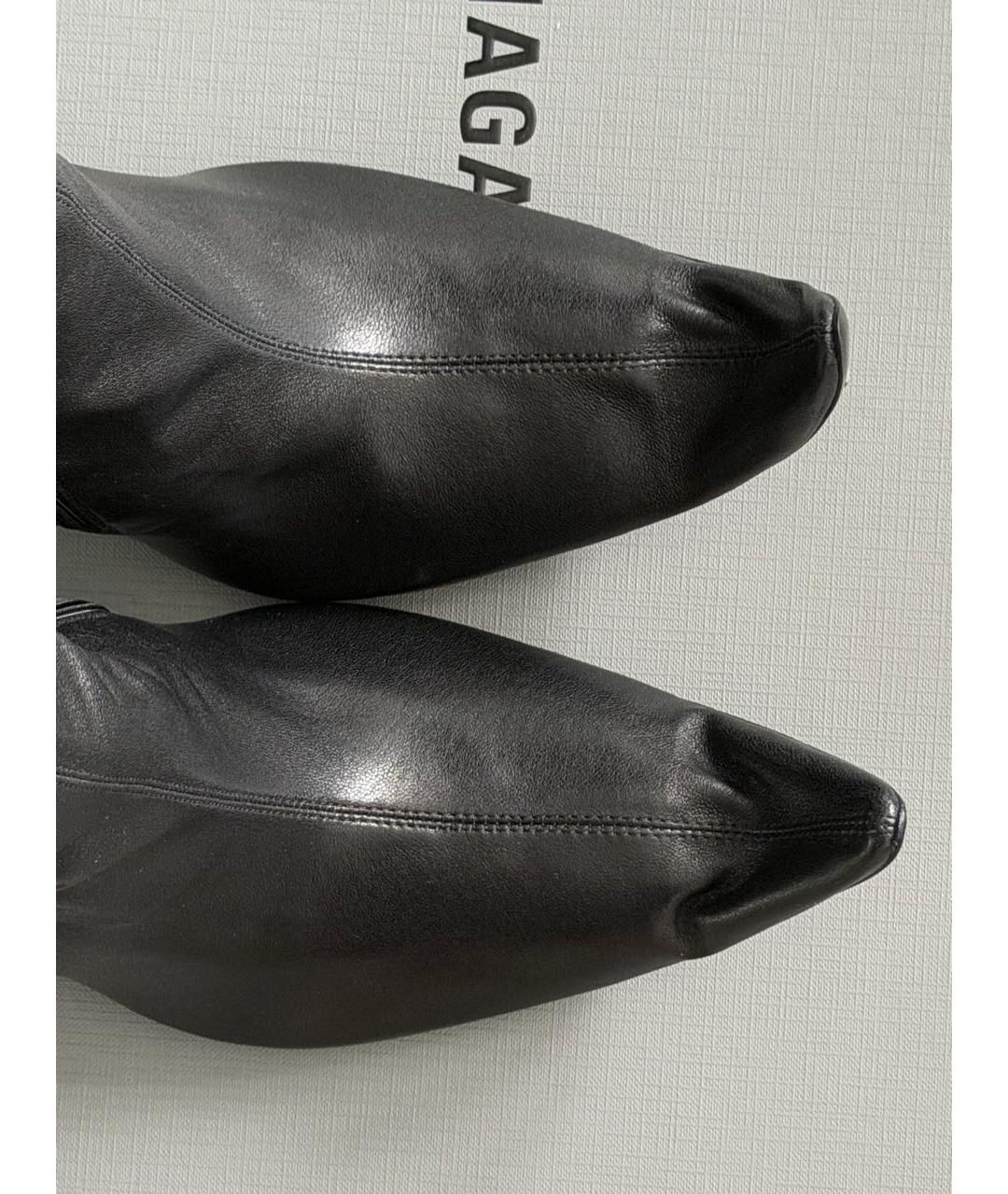 BALENCIAGA Черные кожаные сапоги, фото 3