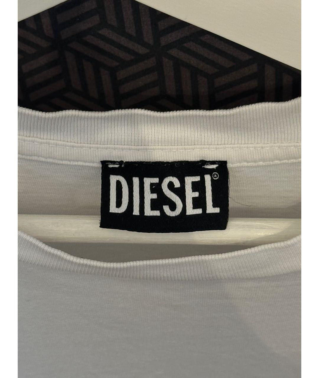 DIESEL Белая хлопковая футболка, фото 3