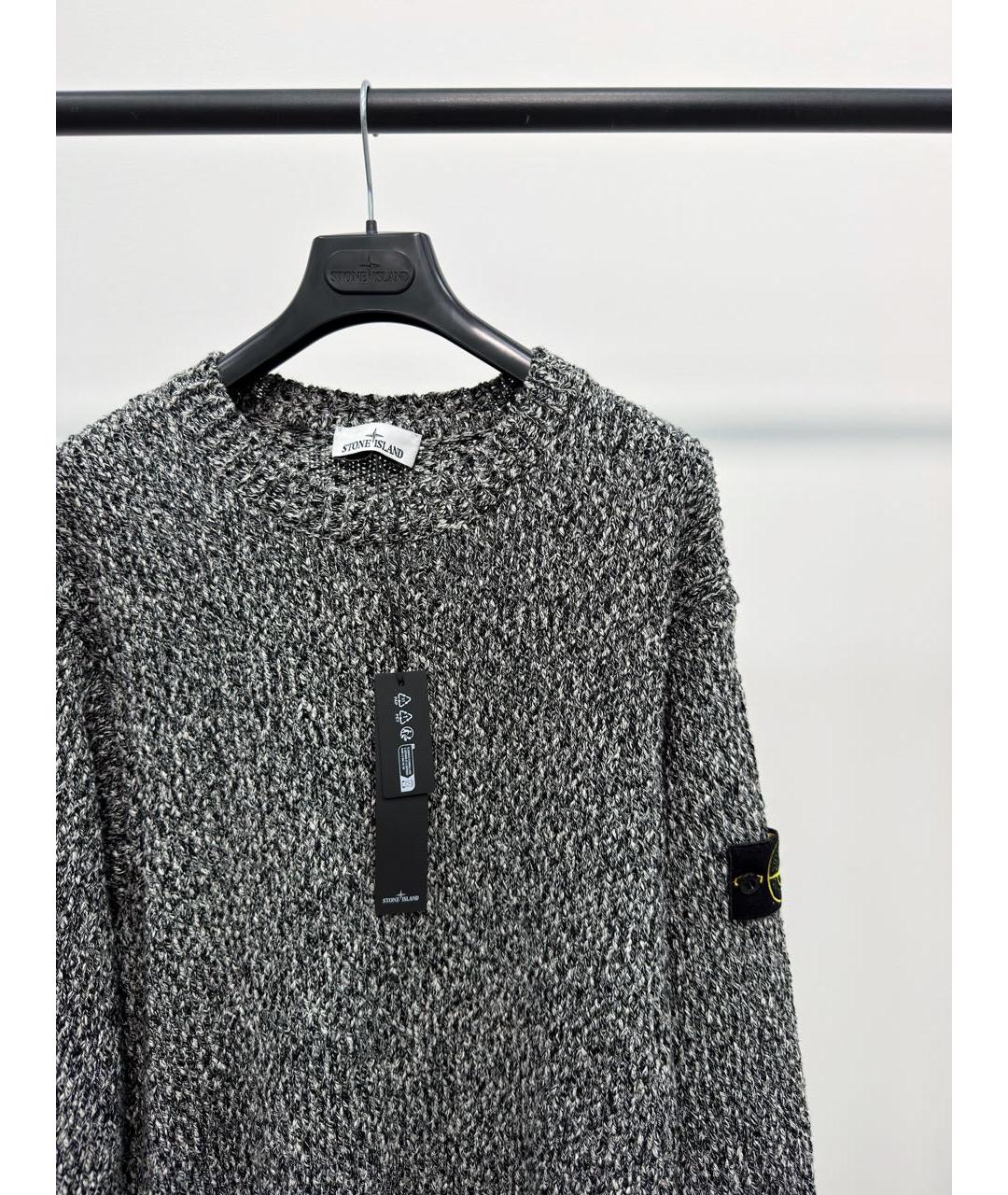 STONE ISLAND Серый хлопковый джемпер / свитер, фото 2