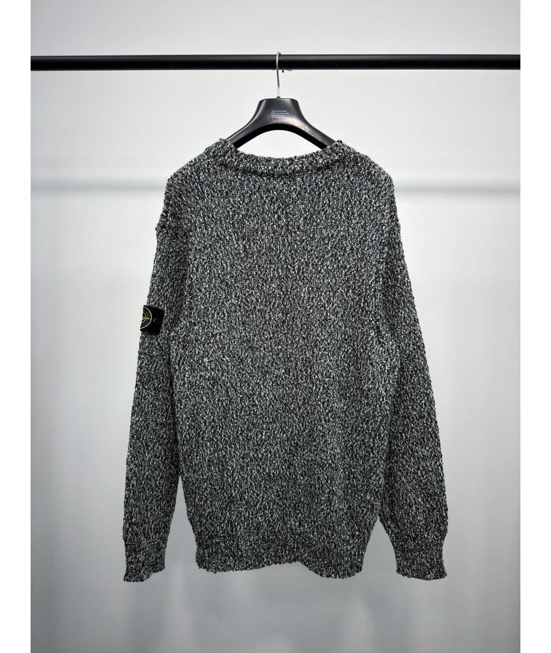 STONE ISLAND Серый хлопковый джемпер / свитер, фото 4