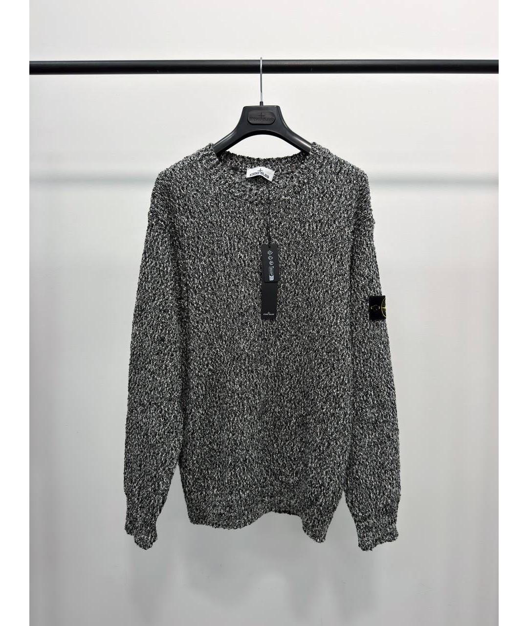 STONE ISLAND Серый хлопковый джемпер / свитер, фото 5