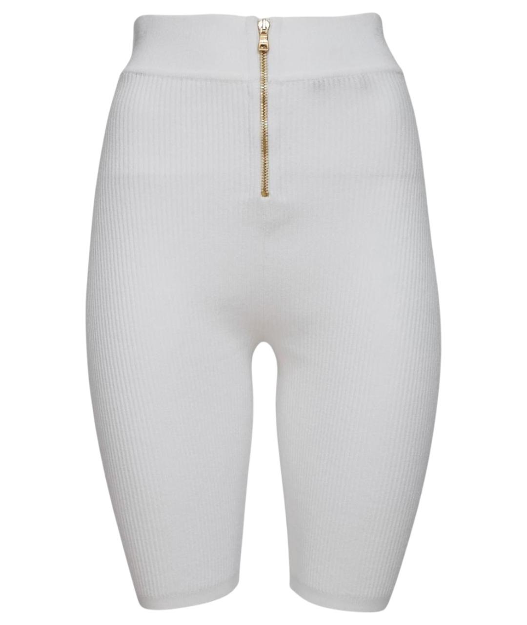 BALMAIN Белые вискозные леггинсы и велосипедки, фото 1