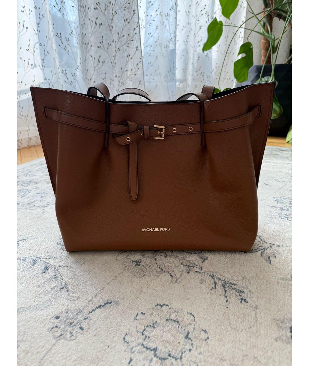 MICHAEL KORS Коричневая кожаная сумка тоут, фото 1