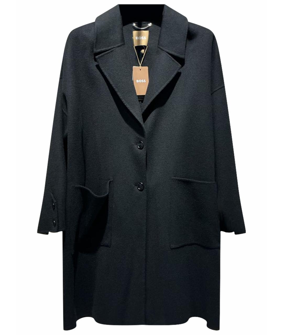 HUGO BOSS Черное шерстяное пальто, фото 1
