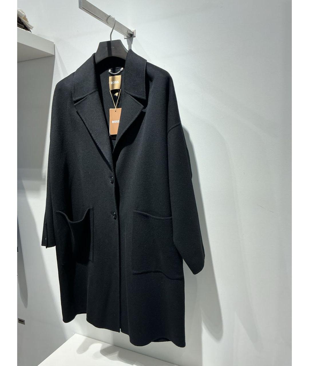 HUGO BOSS Черное шерстяное пальто, фото 2