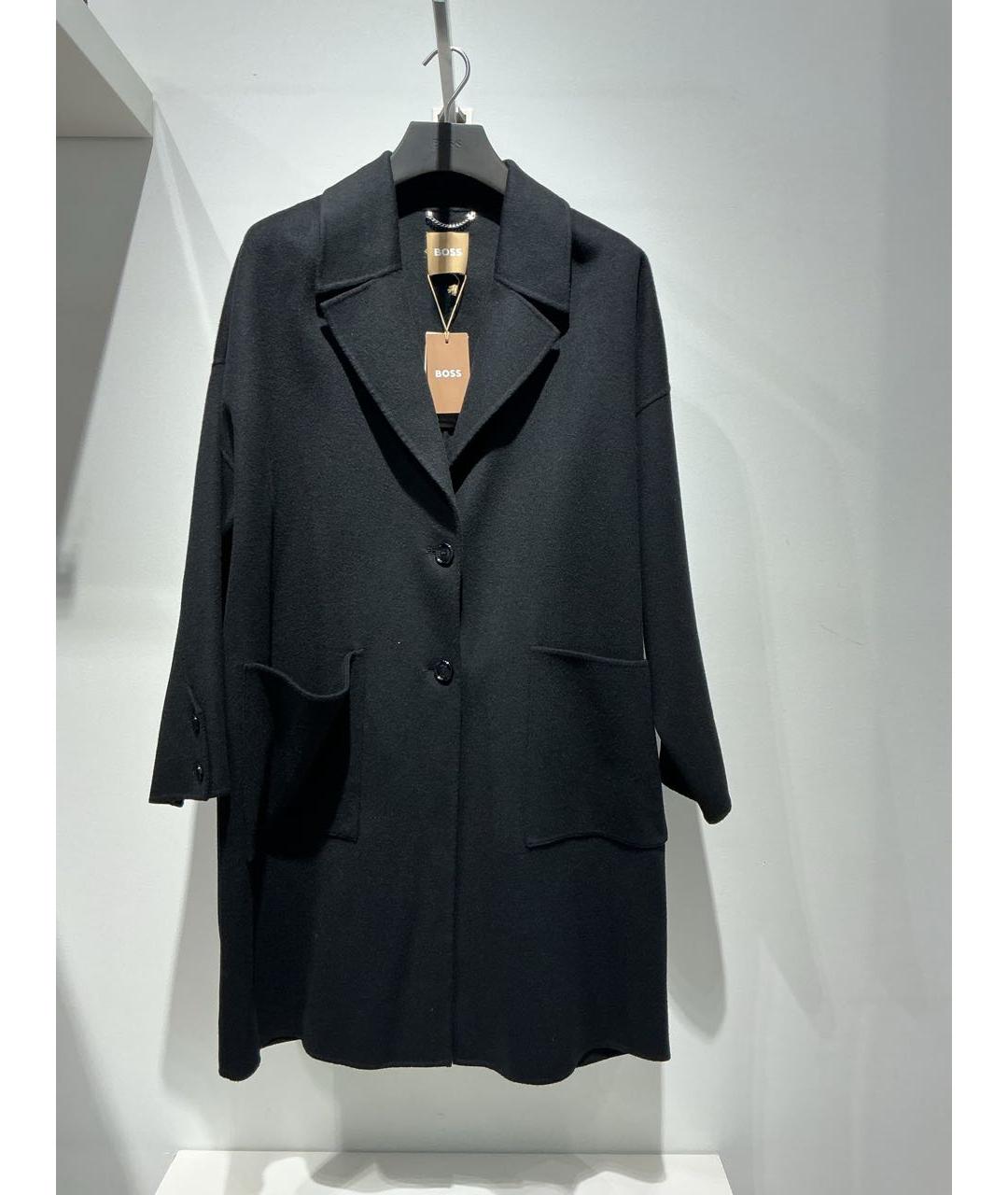 HUGO BOSS Черное шерстяное пальто, фото 4