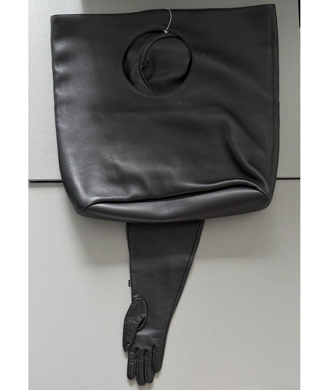BALENCIAGA Черная кожаная сумка через плечо, фото 2