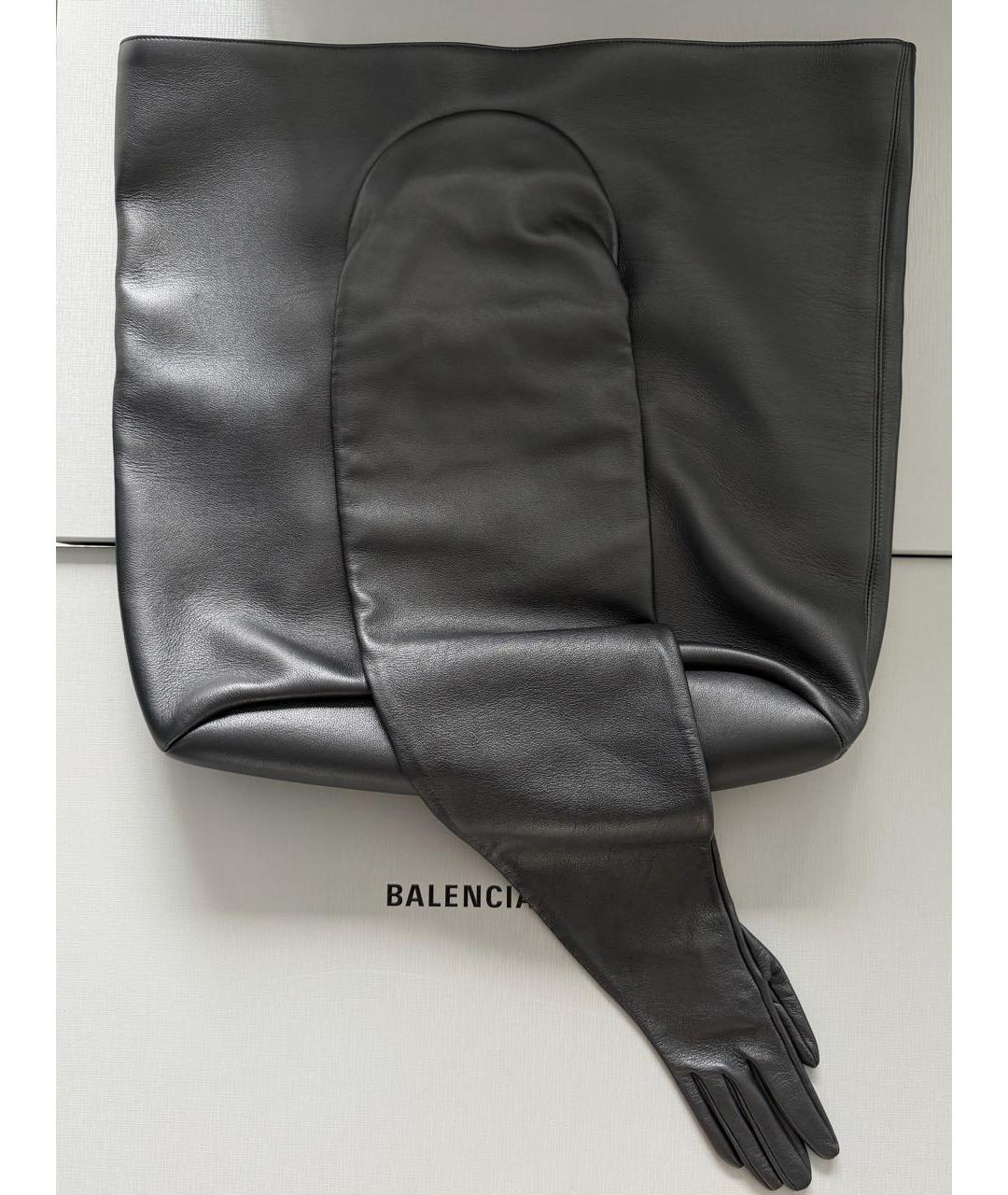 BALENCIAGA Черная кожаная сумка через плечо, фото 5
