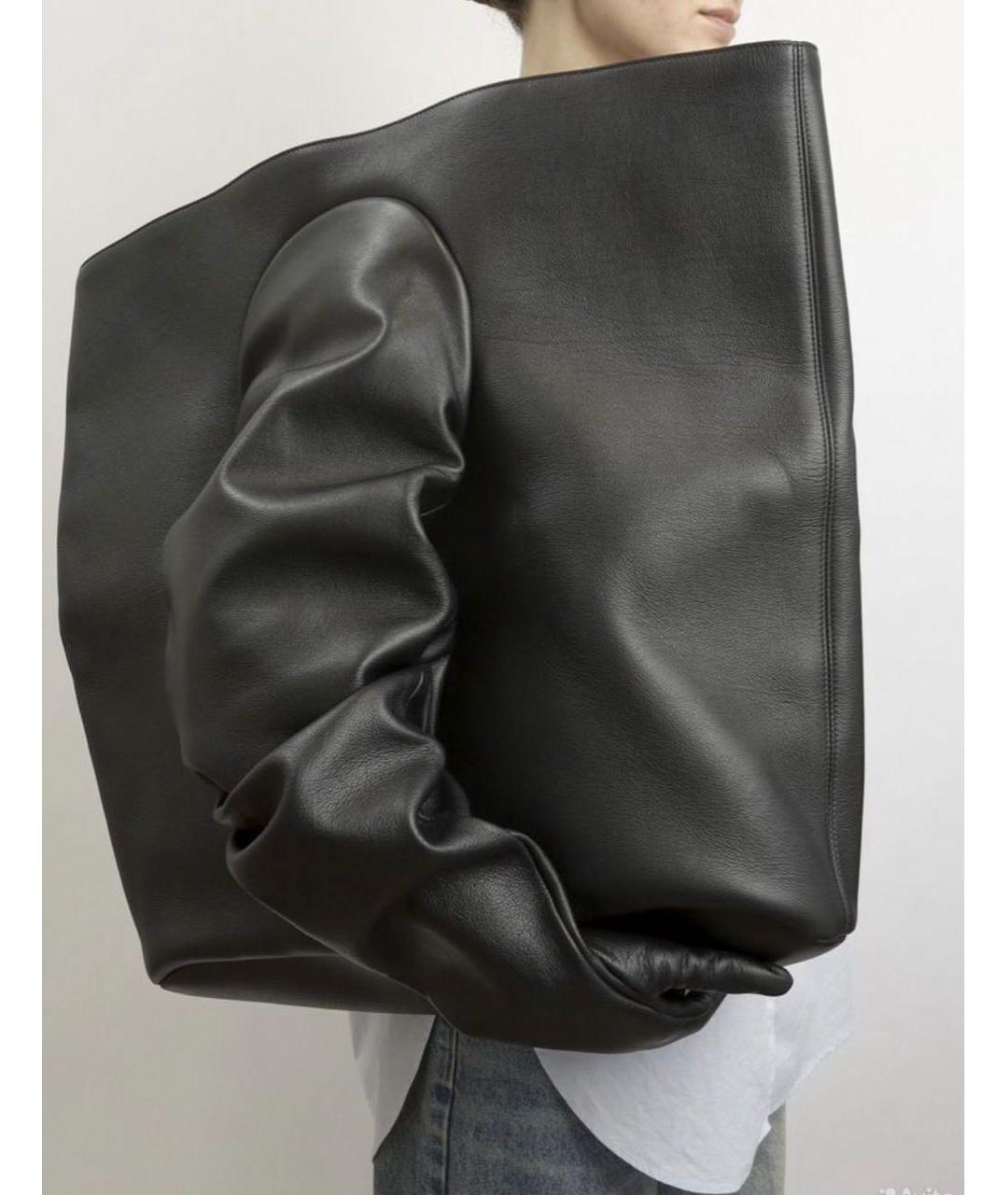 BALENCIAGA Черная кожаная сумка через плечо, фото 4