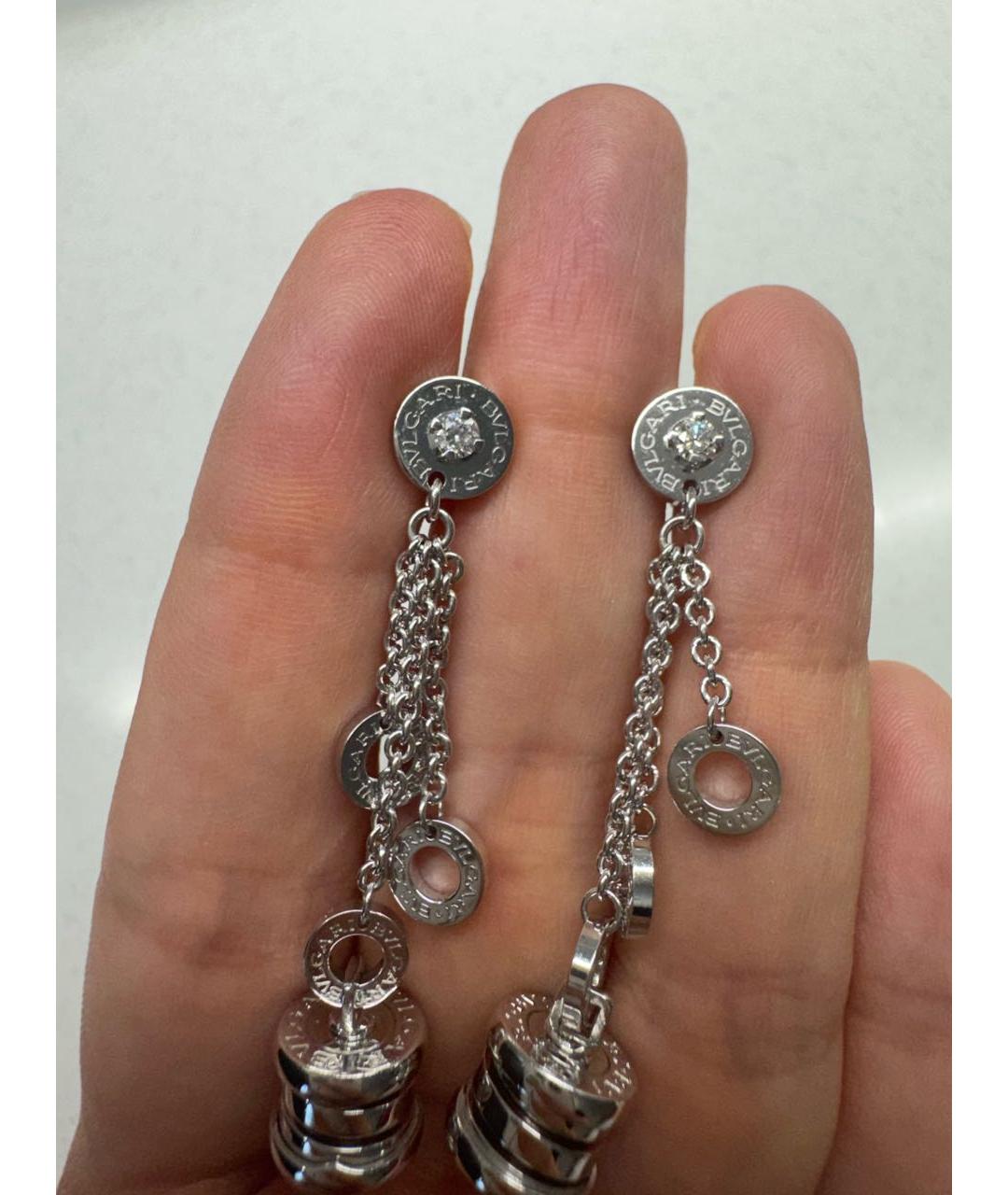 BVLGARI Серебряные серьги из белого золота, фото 6