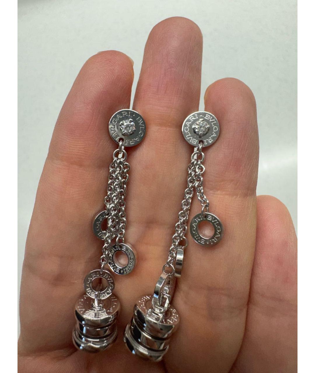 BVLGARI Серебряные серьги из белого золота, фото 4