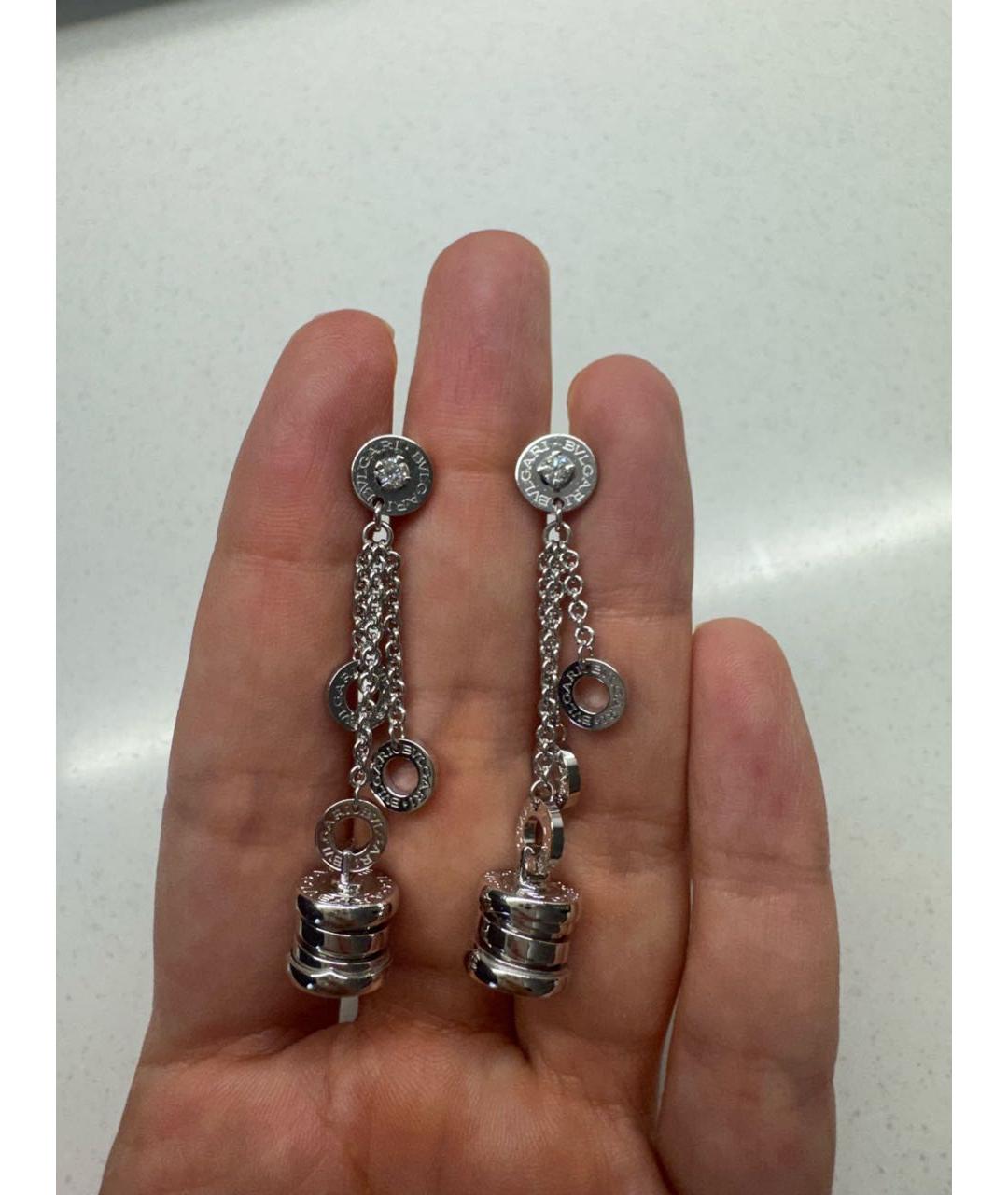 BVLGARI Серебряные серьги из белого золота, фото 3