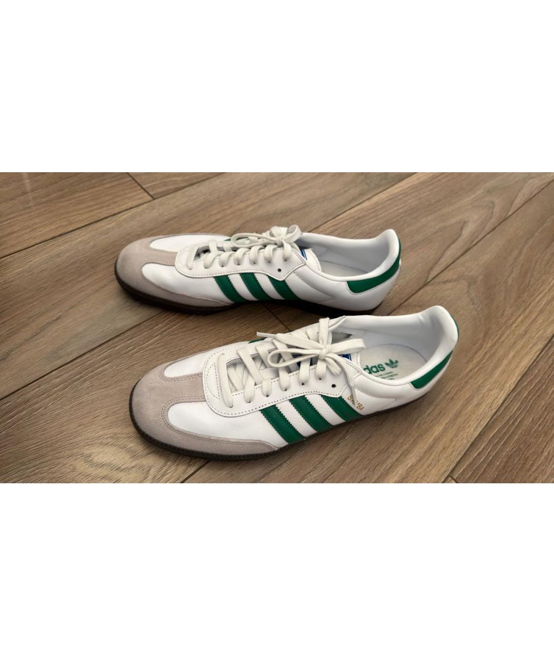 ADIDAS Белые кожаные низкие кроссовки / кеды, фото 5