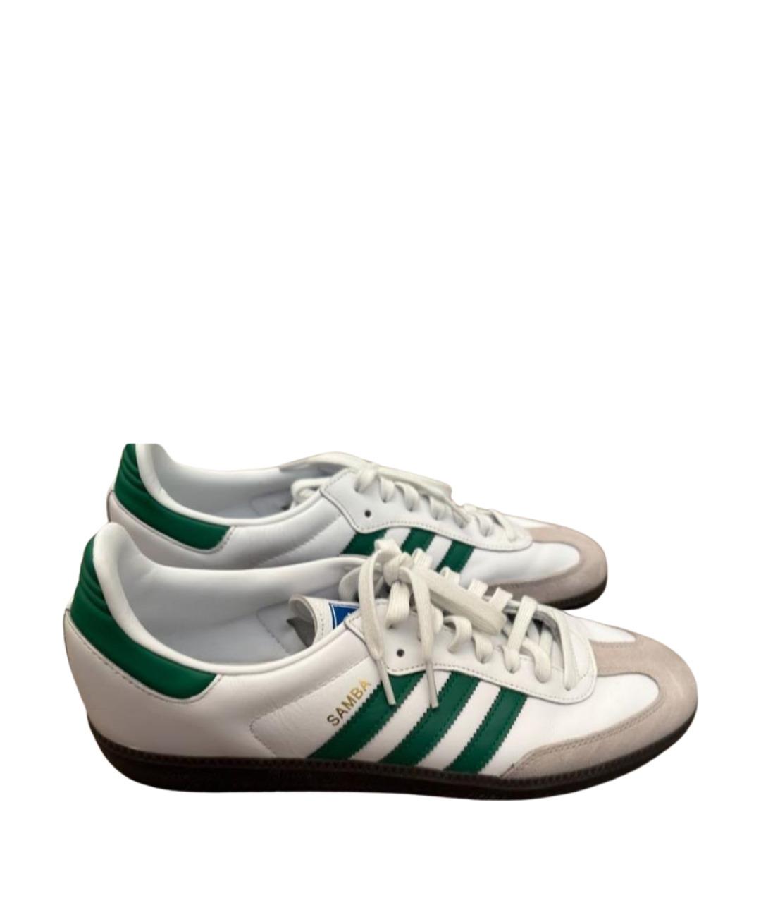 ADIDAS Белые кожаные низкие кроссовки / кеды, фото 1
