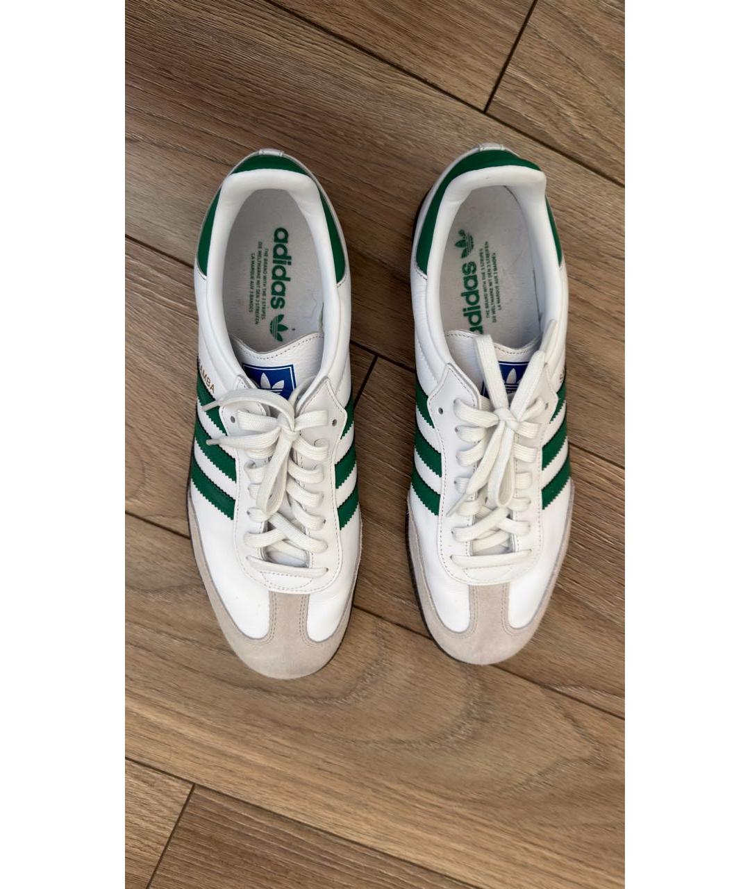 ADIDAS Белые кожаные низкие кроссовки / кеды, фото 2