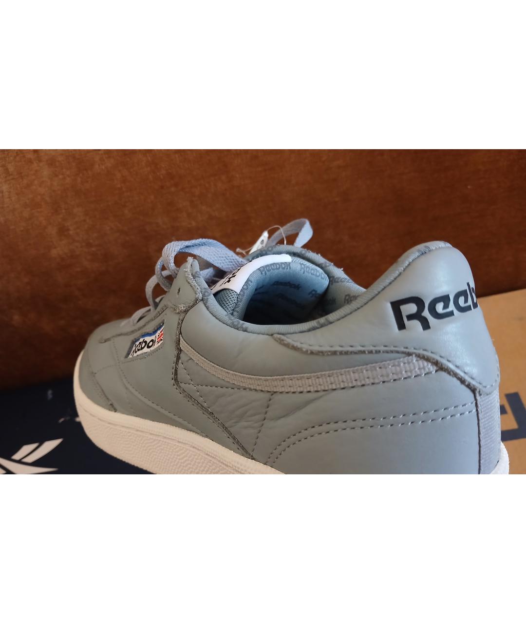 REEBOK Серые кожаные низкие кроссовки / кеды, фото 5