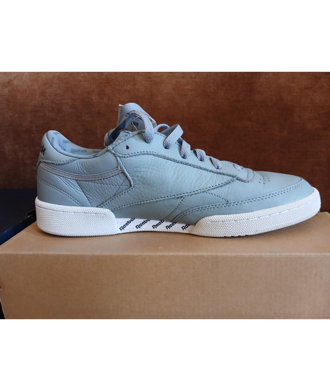 REEBOK Серые кожаные низкие кроссовки / кеды, фото 3