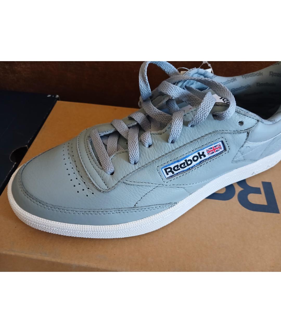 REEBOK Серые кожаные низкие кроссовки / кеды, фото 2
