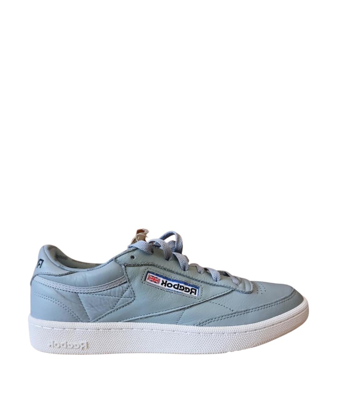 REEBOK Серые кожаные низкие кроссовки / кеды, фото 1