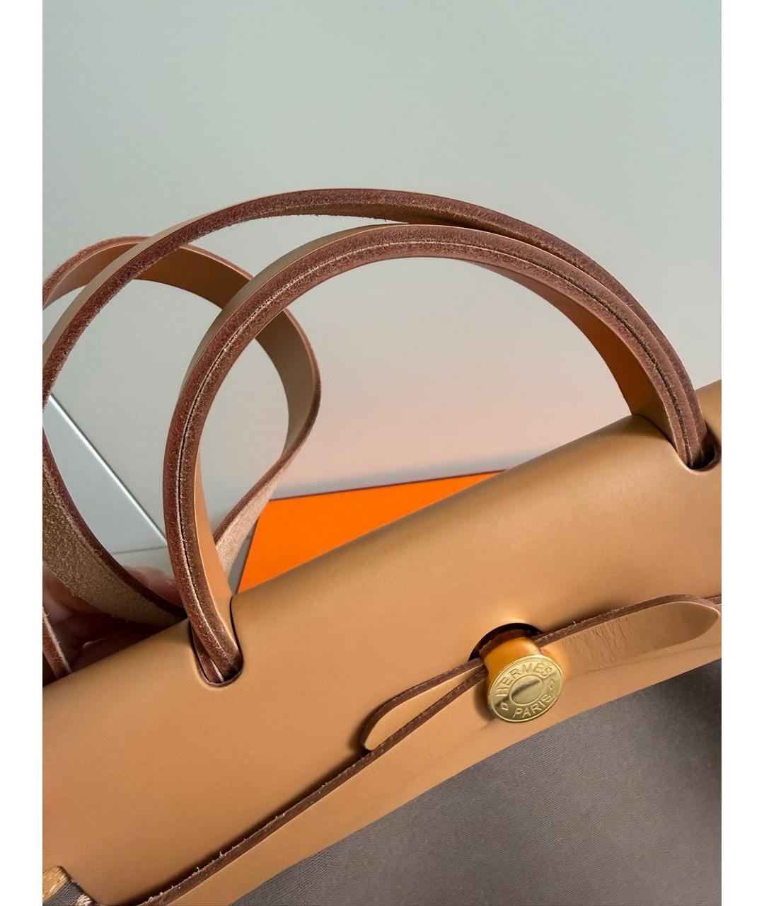 HERMES Коричневая тканевая сумка через плечо, фото 7